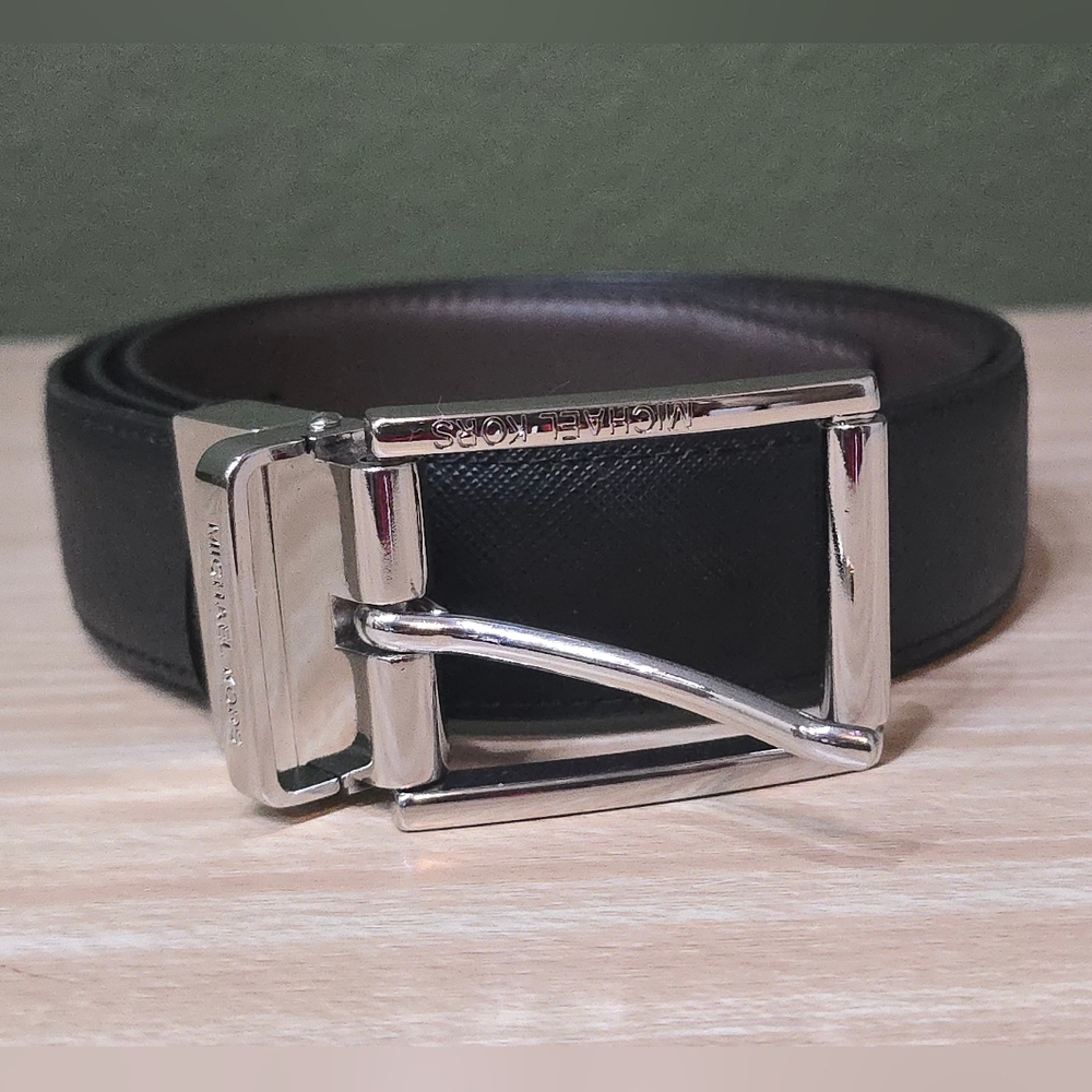 Belt Michael Kors Men Pants Size 32 Silver Reversible (Black/Brown)